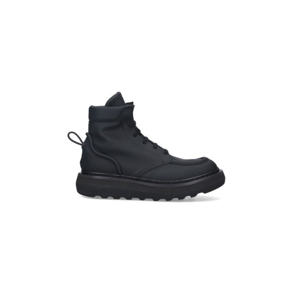 Premiata Cal 32130 Ankle Boots In Black Rubberized Fabric - NWT